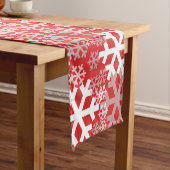 Chemin De Table Court Motif des flocons rouges de Noël (In Situ)