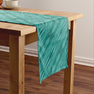 Chemin De Table Court Motif diagonal de rides d'eau sarcelle abstrait co