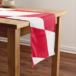 Chemin De Table Court Motif du drapeau diamant de Bavière rouge et blanc