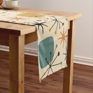 Chemin De Table Court Motif en étoile éclatée de style Mid Century Moder