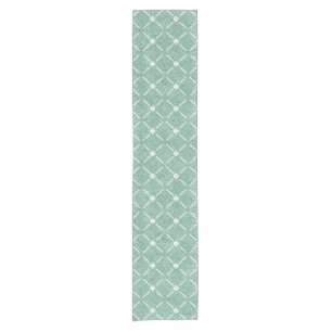 Chemin De Table Court Motif en treillis velouté en vert menthe