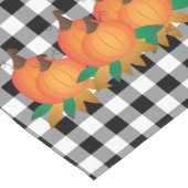 Chemin De Table Court Motif et citrouille En vichy noir (Coin)