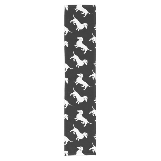 Chemin De Table Court Motif fait sur commande de teckel de couleur (Devant)