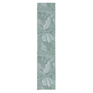Chemin De Table Court Motif feuille d'acanthe bleu sarcelle de William M