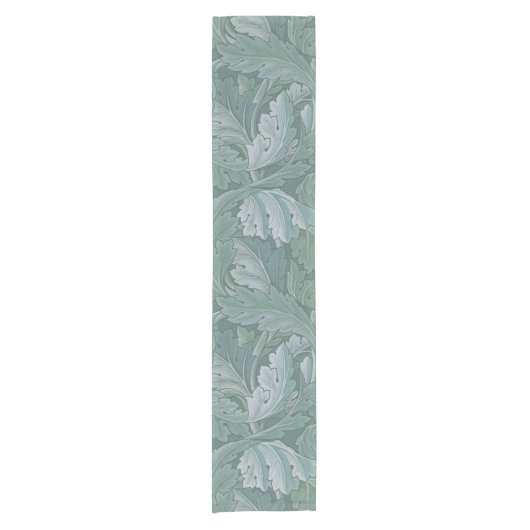 Chemin De Table Court Motif feuille d'acanthe bleu sarcelle de William M (Devant)