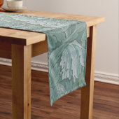Chemin De Table Court Motif feuille d'acanthe bleu sarcelle de William M (In Situ)