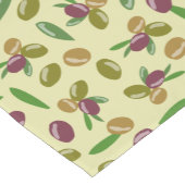 Chemin De Table Court Motif Feuille d'olive et d'olive rustique (Coin)