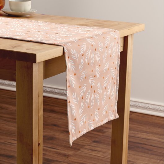 Chemin De Table Court Motif Feuille moderne Apricot rose (In Situ)