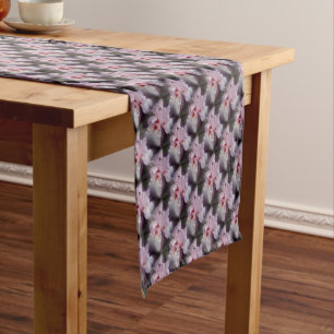 Chemin De Table Court Motif Fleur Iris Pink