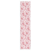 Chemin De Table Court Motif floral blanc rouge mou (Devant)