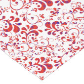 Chemin De Table Court Motif floral blanc rouge mou (Coin)