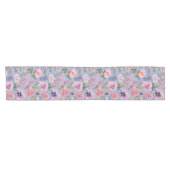 Chemin De Table Court Motif floral brodé (Horizontal)