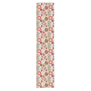 Chemin De Table Court Motif floral dans le rétro style 4