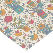 Chemin De Table Court Motif floral de bande dessinée avec les oiseaux 2 (Coin)