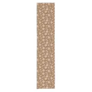Chemin De Table Court Motif floral de rose et de brun