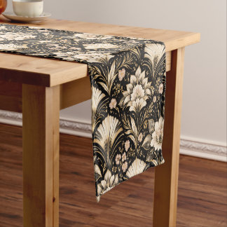 Chemin De Table Court Motif floral de style éventail Art Déco