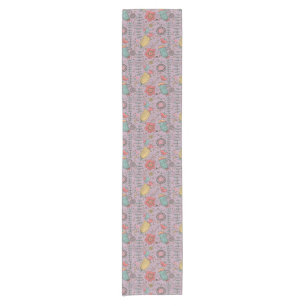 Chemin De Table Court Motif floral élégant avec des fleurs