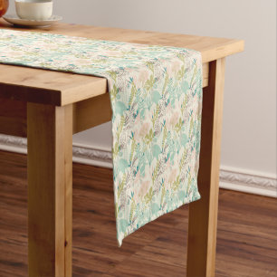 Chemin De Table Court Motif floral moderne