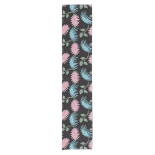 Chemin De Table Court Motif floral pastel sur fond noir Cute D