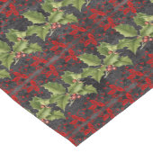 Chemin De Table Court Motif floral rouge et vert de Noël (Coin)