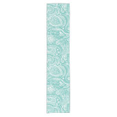 Chemin De Table Court Motif Floral Vert Et Blanc (Devant)