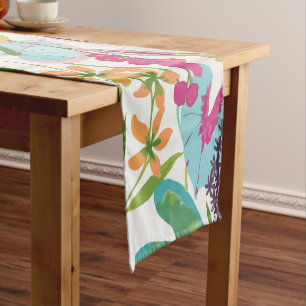 Chemin De Table Court Motif floral vintage tropical
