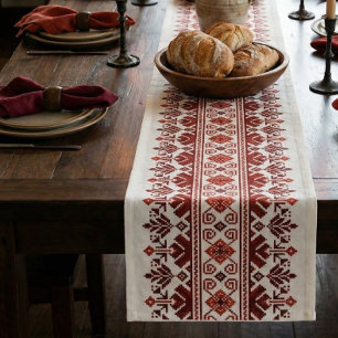 Chemin De Table Court Motif folklorique traditionnel ukrainien vushuvank