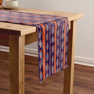 Chemin De Table Court Motif géométrique ethnique du sud-ouest