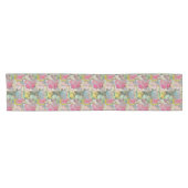 Chemin De Table Court Motif grunge floral d'art (Horizontal)