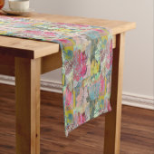 Chemin De Table Court Motif grunge floral d'art (In Situ)