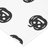 Chemin De Table Court Motif Jack-o'-lantern noir et blanc d'Halloween (Coin)