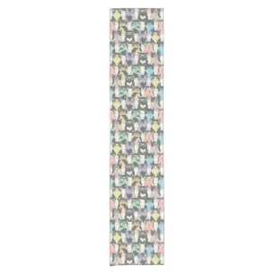 Chemin De Table Court Motif mignon de chats de hippie