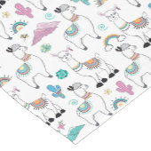 Chemin De Table Court Motif mignon de lama de bande dessinée (Coin)