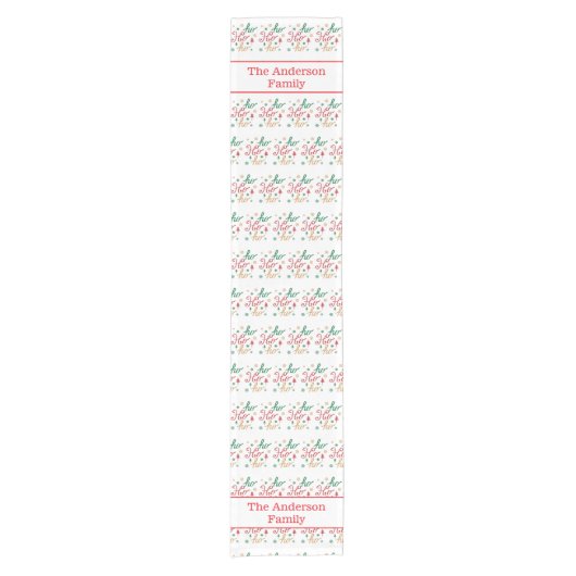 Chemin De Table Court Motif moderne Ho Ho Ho Noël (Devant)