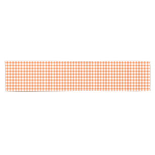 Chemin De Table Court Motif orange et blanc simple de guingan