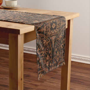 Chemin De Table Court Motif Oriental Indonésien Ikat Star