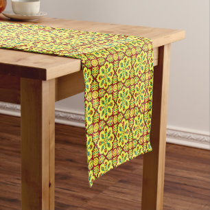 Chemin De Table Court Motif oriental rouge jaune ottoman turc Tulip