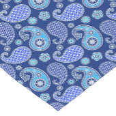 Chemin De Table Court Motif Paisley, bleu cobalt et blanc (Coin)