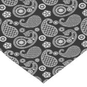 Chemin De Table Court Motif Paisley, noir et blanc (Coin)