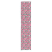 Chemin De Table Court Motif Paisley, tons gris sur rose (Devant)