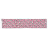 Chemin De Table Court Motif Paisley, tons gris sur rose (Horizontal)