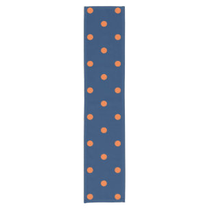 Chemin De Table Court Motif Pois bleu et orange de la marine