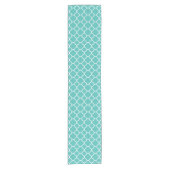 Chemin De Table Court Motif Quatrefoil turquoise (Devant)