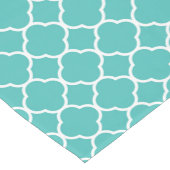 Chemin De Table Court Motif Quatrefoil turquoise (Coin)