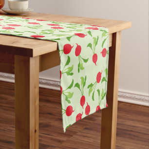 Chemin De Table Court Motif Radish Red Green