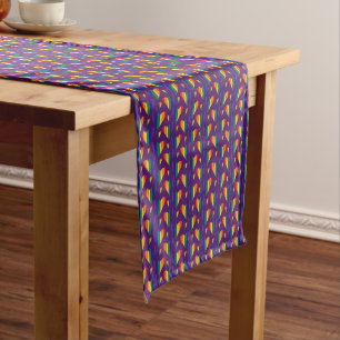 Chemin De Table Court Motif Rainbow Hearts