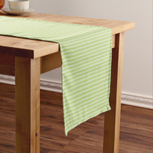 Chemin De Table Court Motif rayures vert citron pastel tendance