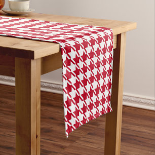 Chemin De Table Court Motif répétitif Red Houndstooth