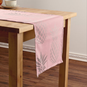 Chemin De Table Court Motif rose d'ananas de rose d'or de faux élégant
