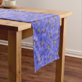 Chemin De Table Court Motif sans couture bleu (In Situ)
